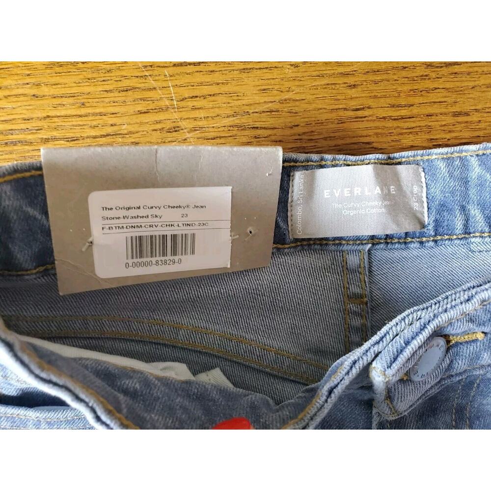 NWT Everlane 23 "The Curvy Cheeky Jeans" Stonewash Organic Cotton High‎ Rise - Picture 10 of 11